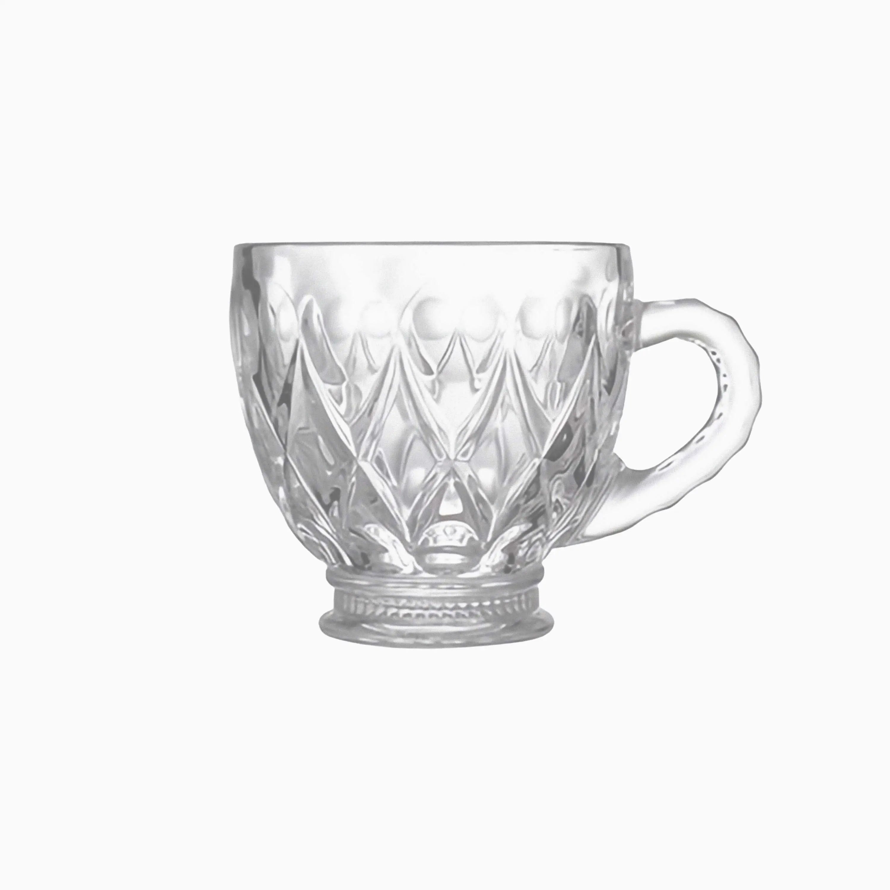 Diamond Patterned Glass Tea Cup 5.7 oz | code: KTZB124